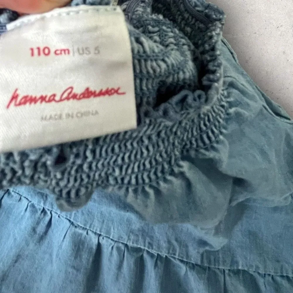 Hanna Andersson Light Blue Chambray Swing Shirt, Size 5 - Picture 4 of 11